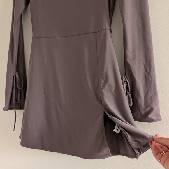 3/$30 Purple long bell sleeve Mini dress - Picture 2 of 6